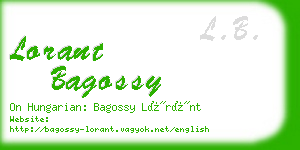 lorant bagossy business card